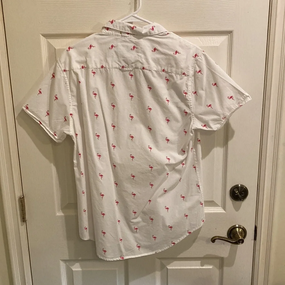 Flamingo white button down - Picture 2 of 4
